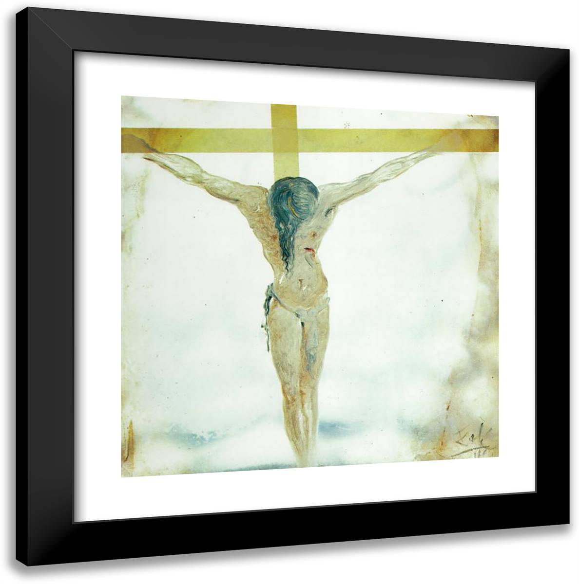 Untitled (Apocalyptic Christ; Christ with Flames) 20x20 Black Modern Wood Framed Art Print Poster by Dali, Salvador