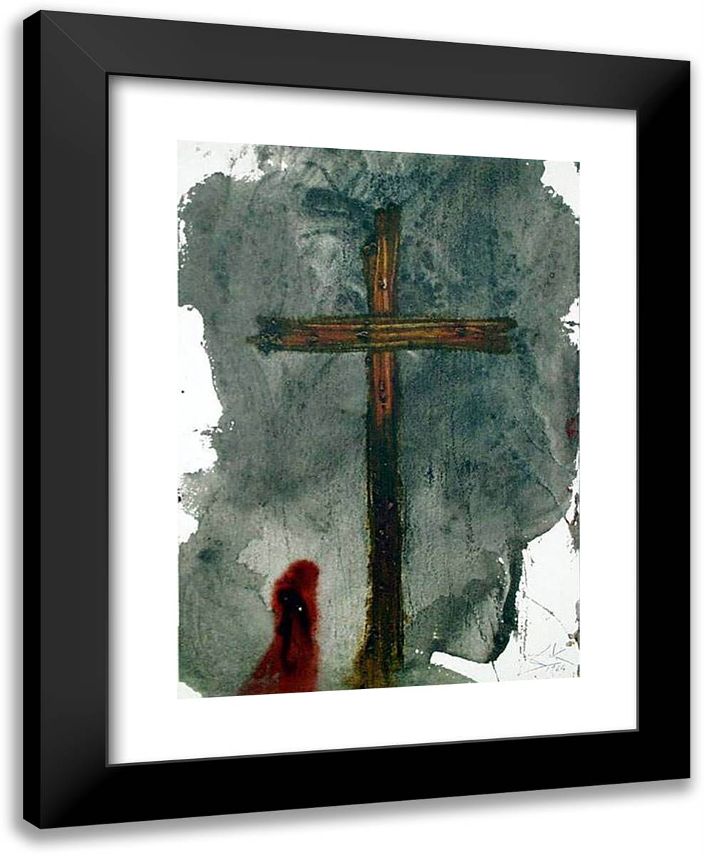 Vere, Hic Homo Iustus Erat (Luke 2347) 19x24 Black Modern Wood Framed Art Print Poster by Dali, Salvador