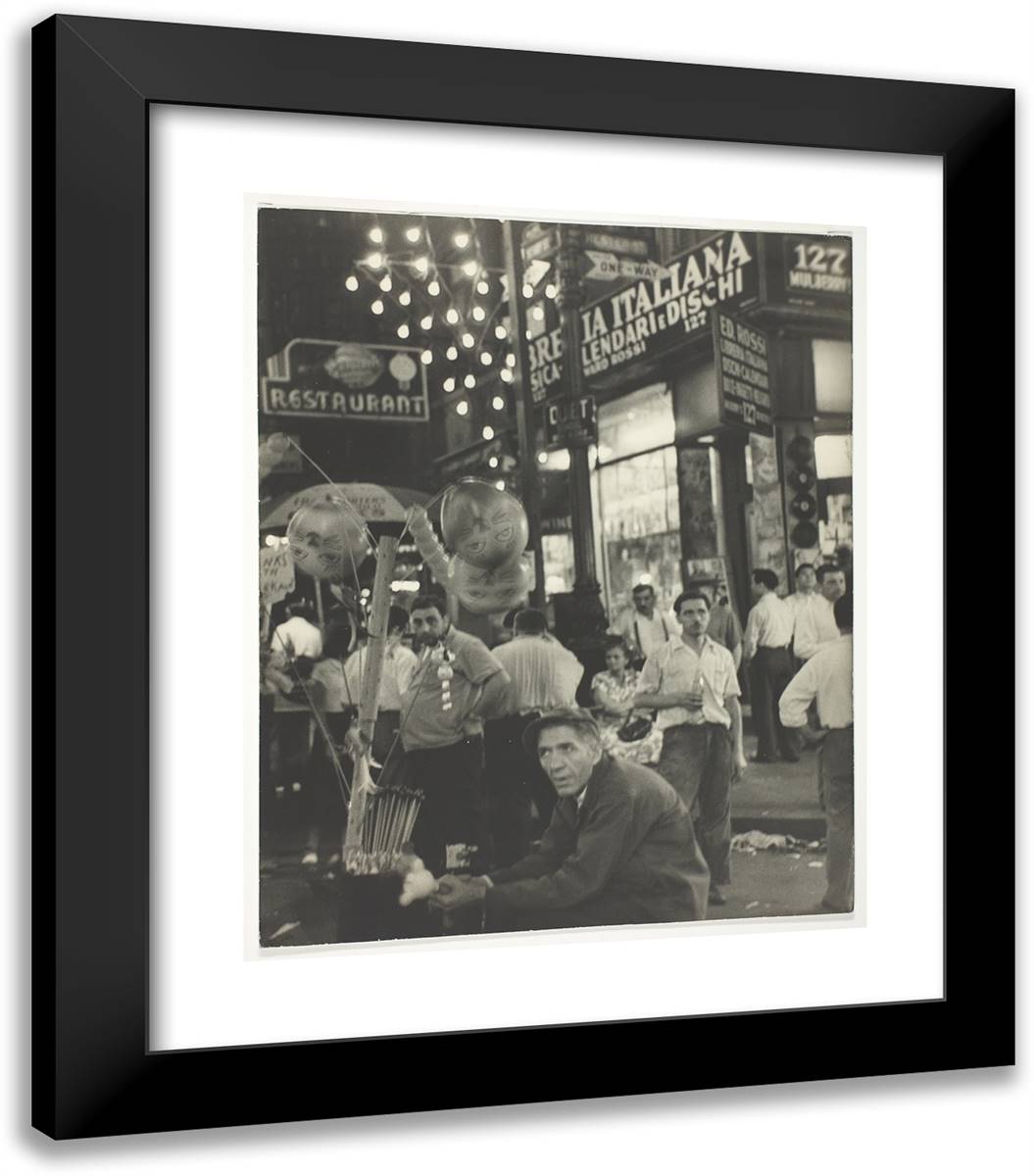 San Gennaro Festival, Mulberry St., New York 20x23 Black Modern Wood Framed Art Print Poster by Grossman, Sid