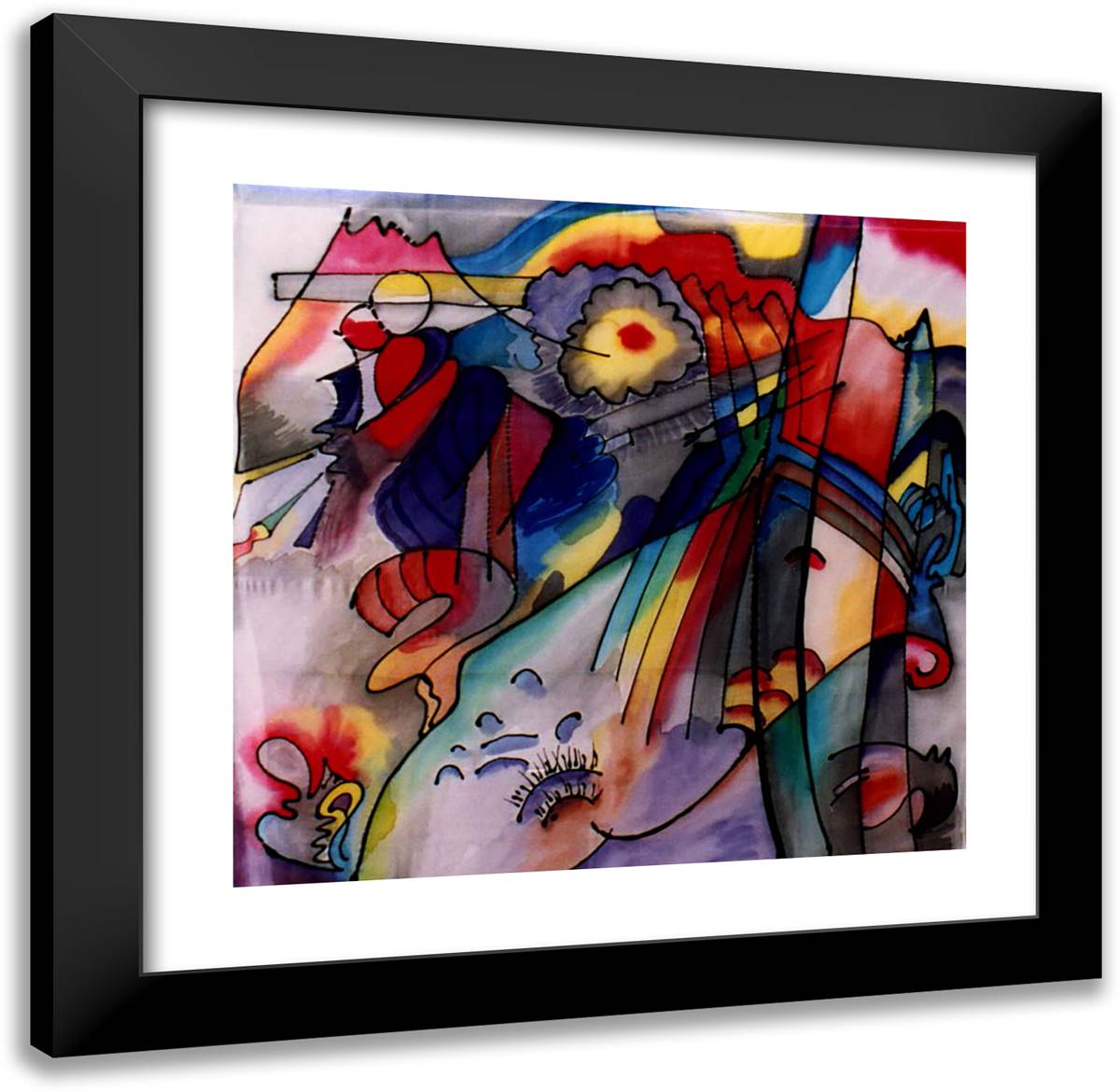293 21x20 Black Modern Wood Framed Art Print Poster by Kandinsky, Wassily
