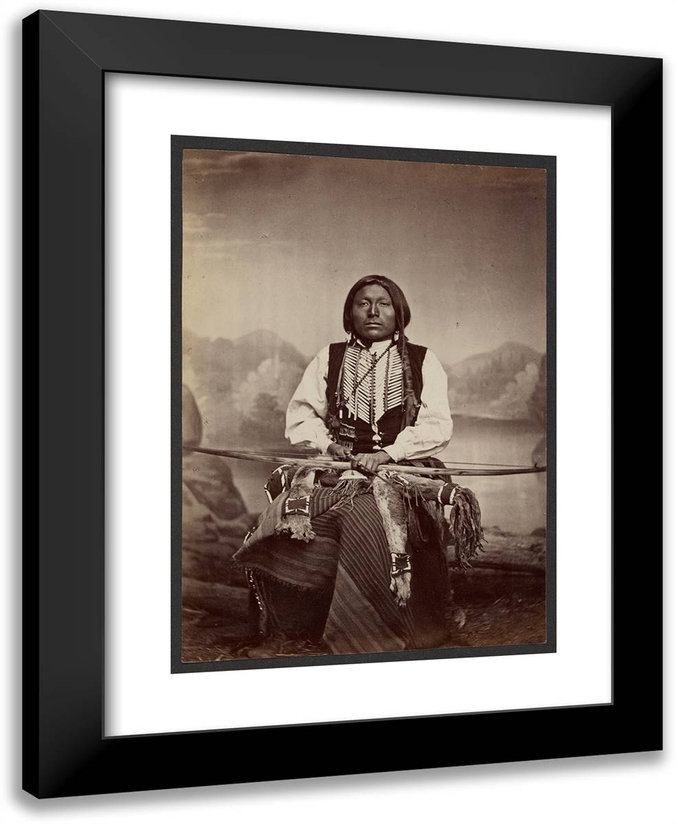 Kiowa Brave in War Dress 19x24 Black Modern Wood Framed Art Print Poster by Soule, William