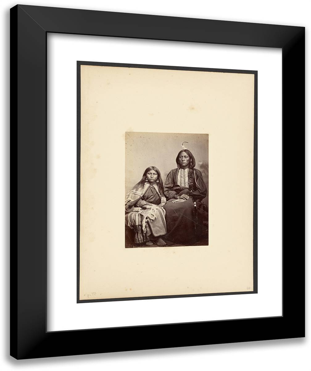 Kiowa Chief, Tomeatho (Trailing the Enemy, Eonah-Pah) and Sq 20x24 Black Modern Wood Framed Art Print Poster by Soule, William