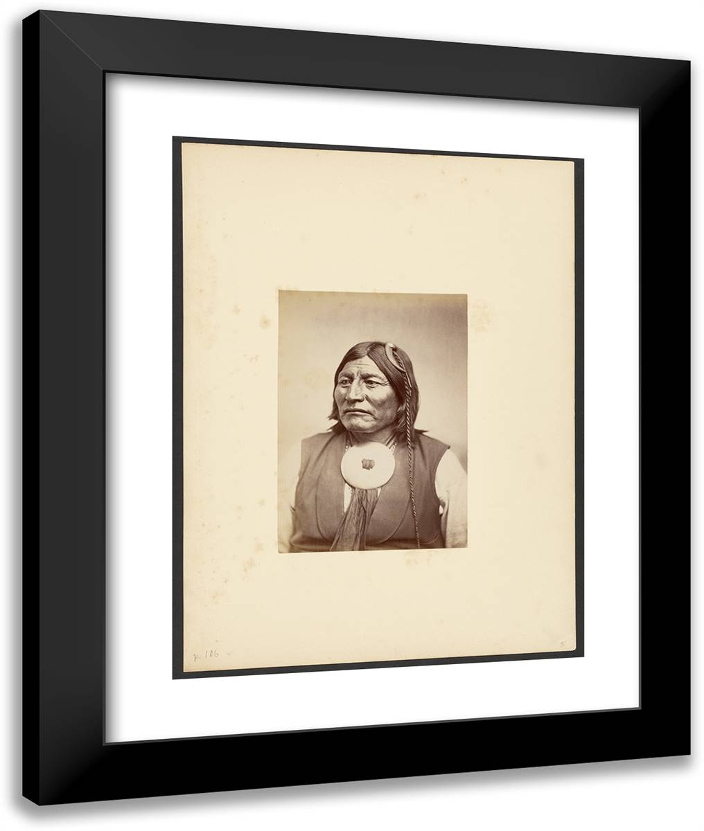 Kotchateka Comanche War Chief Mow-Way 20x24 Black Modern Wood Framed Art Print Poster by Soule, William