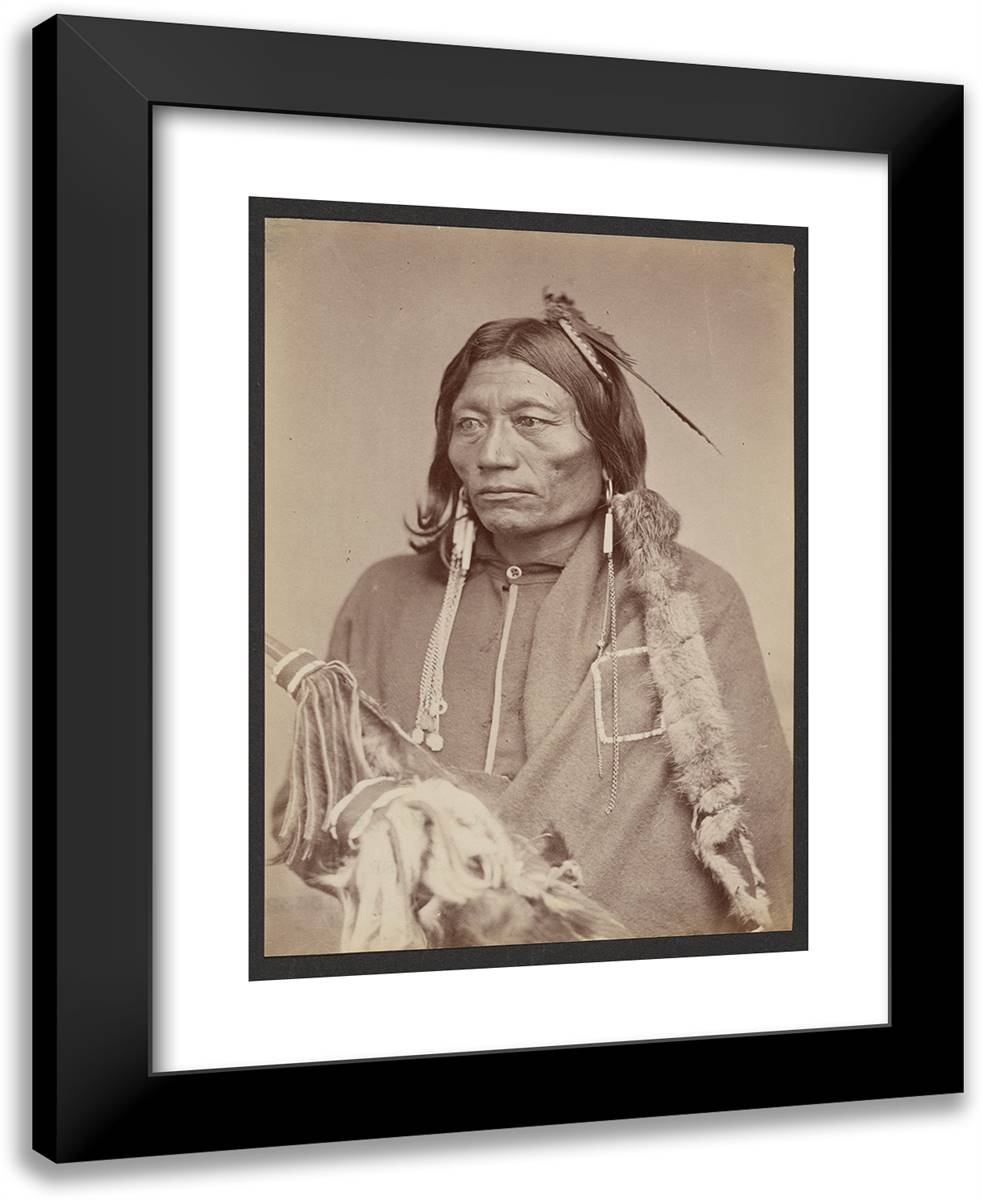 Pacer (Peso, Essa-Queta Kiowa Apache Head Chief) 19x24 Black Modern Wood Framed Art Print Poster by Soule, William