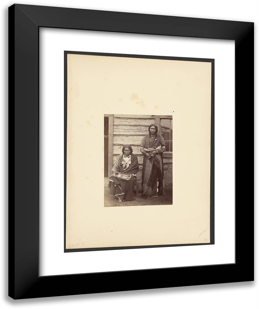 Sons of the Arapaho Chief, Little Raven (Little Bear and Shi 20x24 Black Modern Wood Framed Art Print Poster by Soule, William