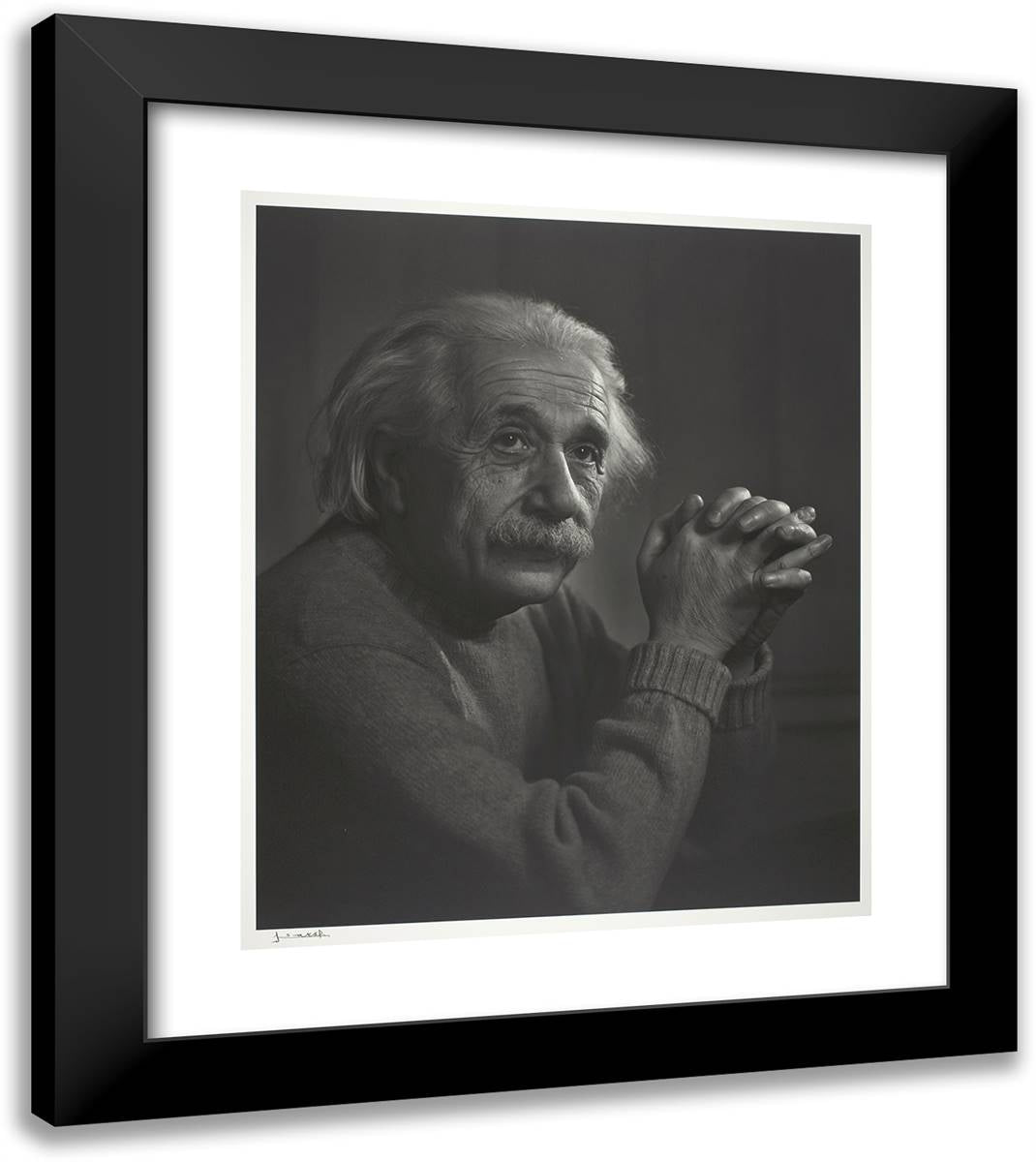 Albert Einstein 20x23 Black Modern Wood Framed Art Print Poster by Karsh, Yousuf