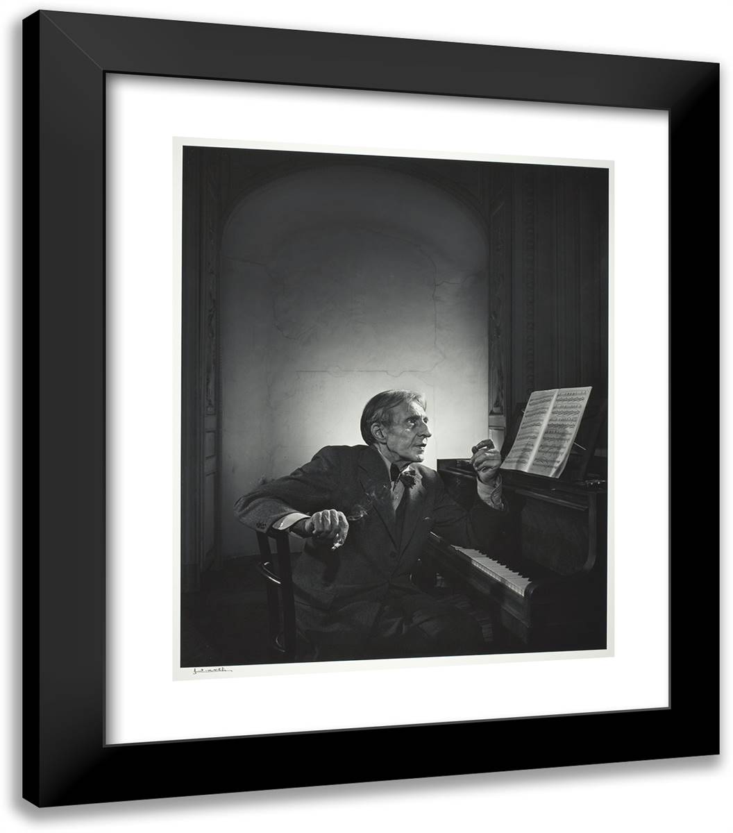 Alfred Cortot 20x23 Black Modern Wood Framed Art Print Poster by Karsh, Yousuf