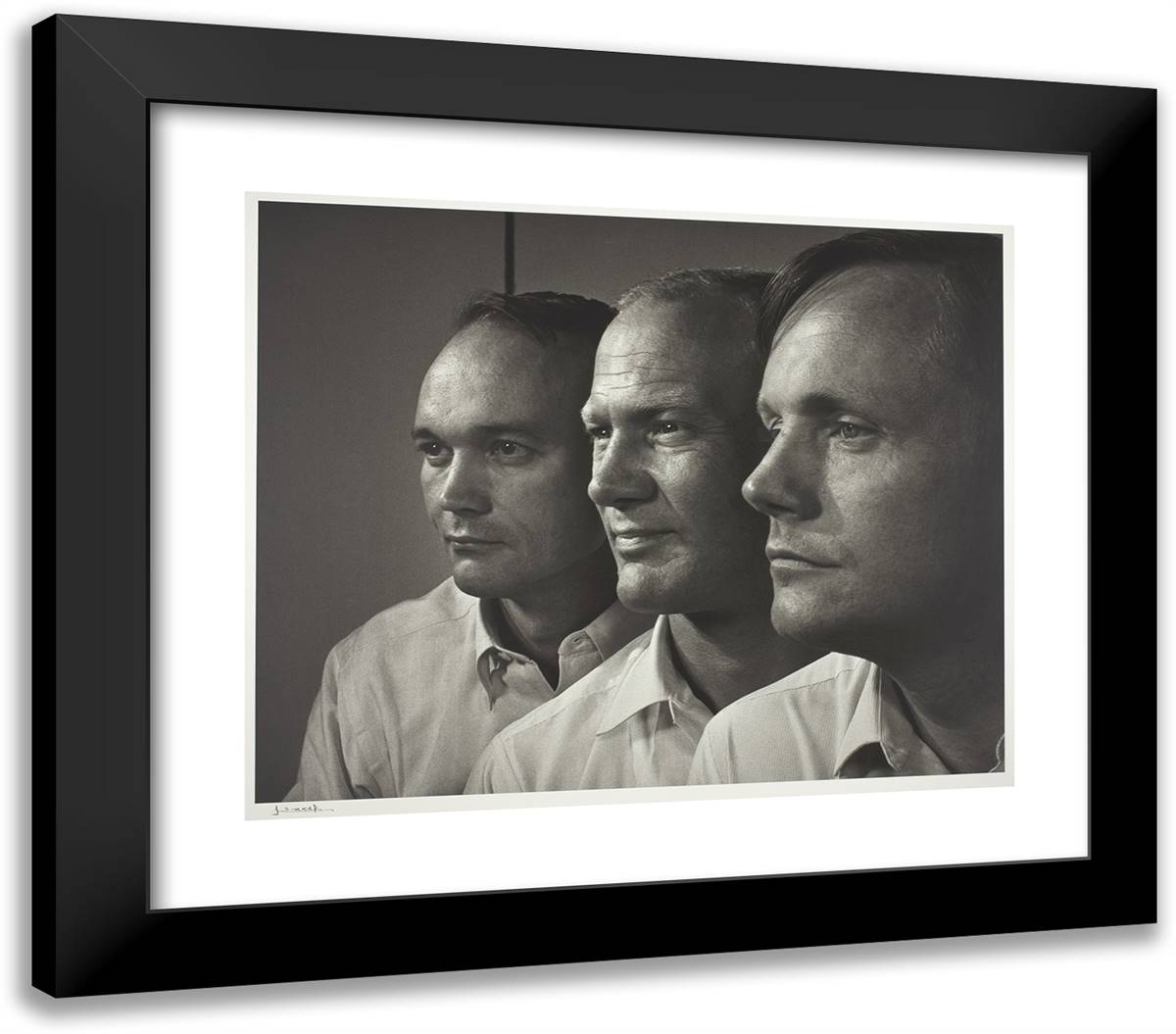 Apollo XI Crew (Neil Armstrong, Buzz Aldrin, and Michael Collins) 23x20 Black Modern Wood Framed Art Print Poster by Karsh, Yousuf