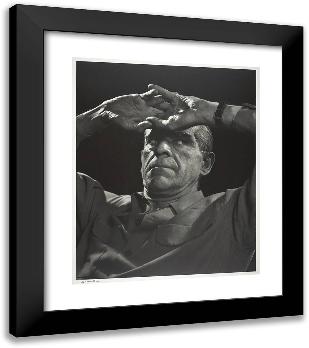 Boris Karloff 20x23 Black Modern Wood Framed Art Print Poster by Karsh, Yousuf