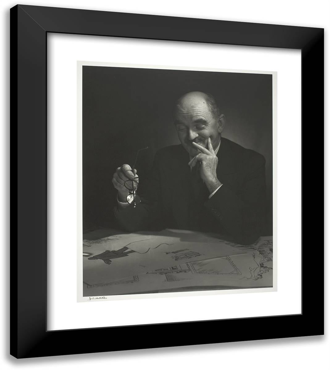 David Low 20x23 Black Modern Wood Framed Art Print Poster by Karsh, Yousuf