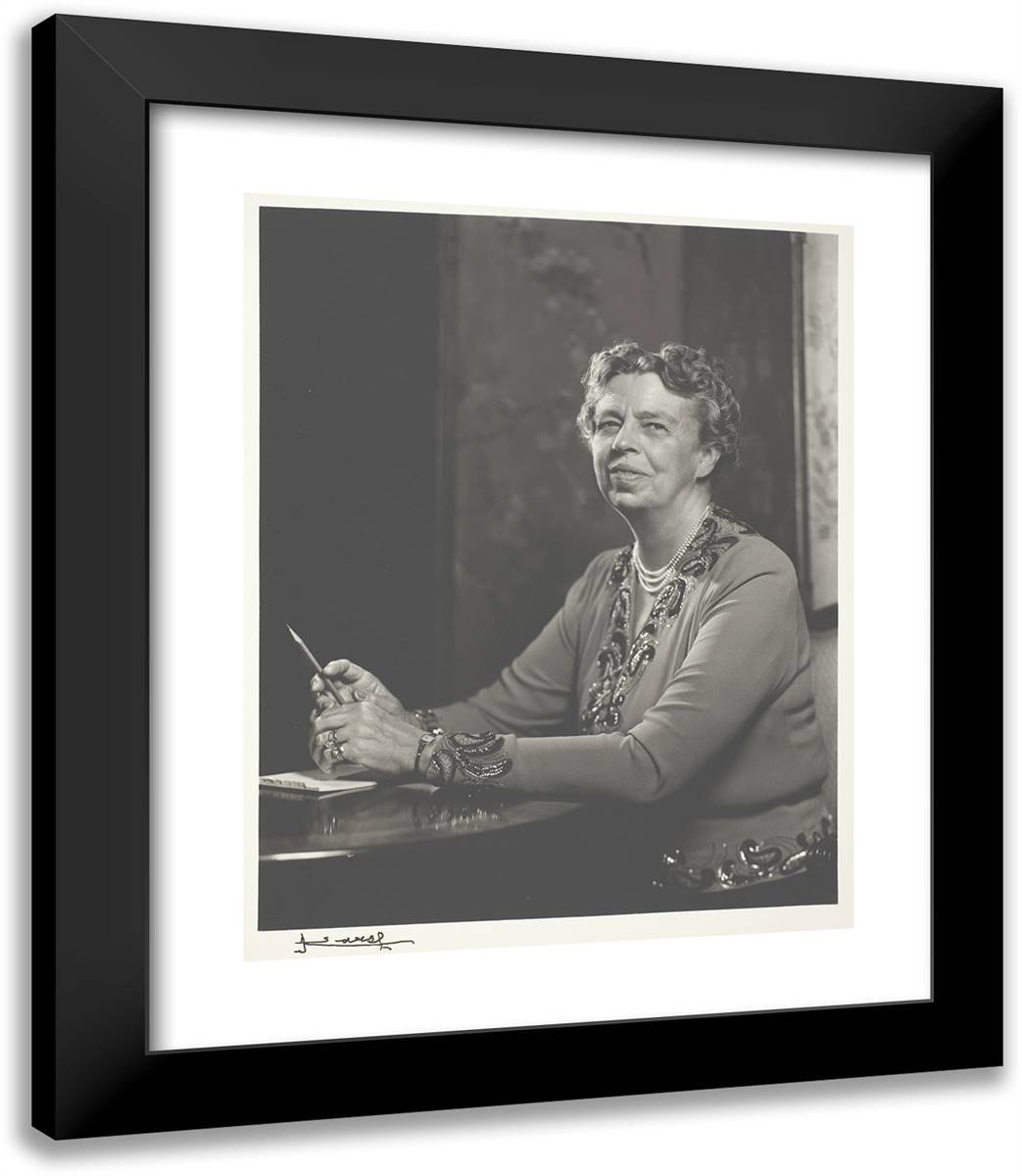 Eleanor Roosevelt 20x23 Black Modern Wood Framed Art Print Poster by Karsh, Yousuf