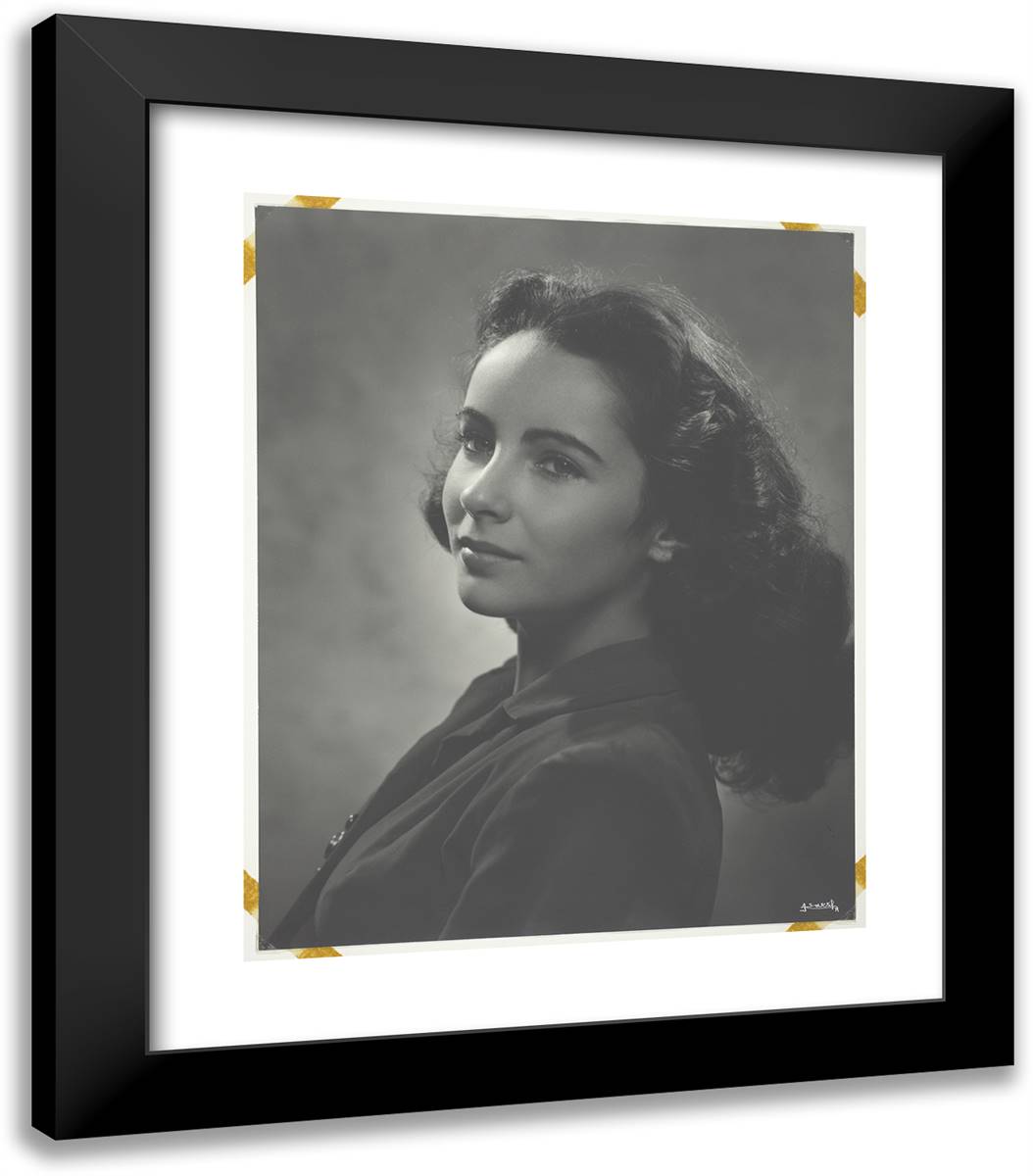 Elizabeth Taylor 20x23 Black Modern Wood Framed Art Print Poster by Karsh, Yousuf