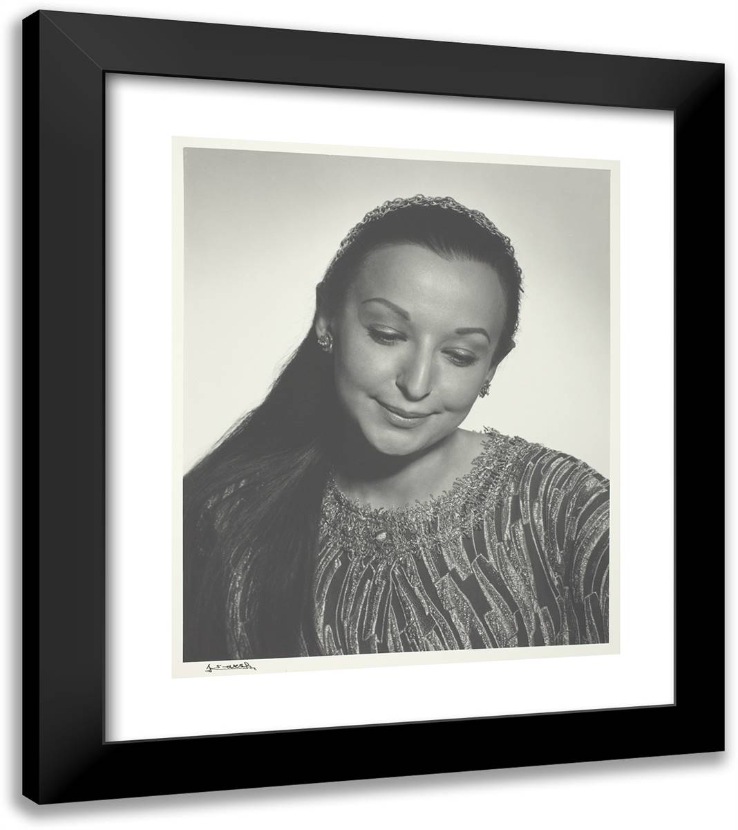 Estrellita Karsh (Birthday Portrait) 20x23 Black Modern Wood Framed Art Print Poster by Karsh, Yousuf