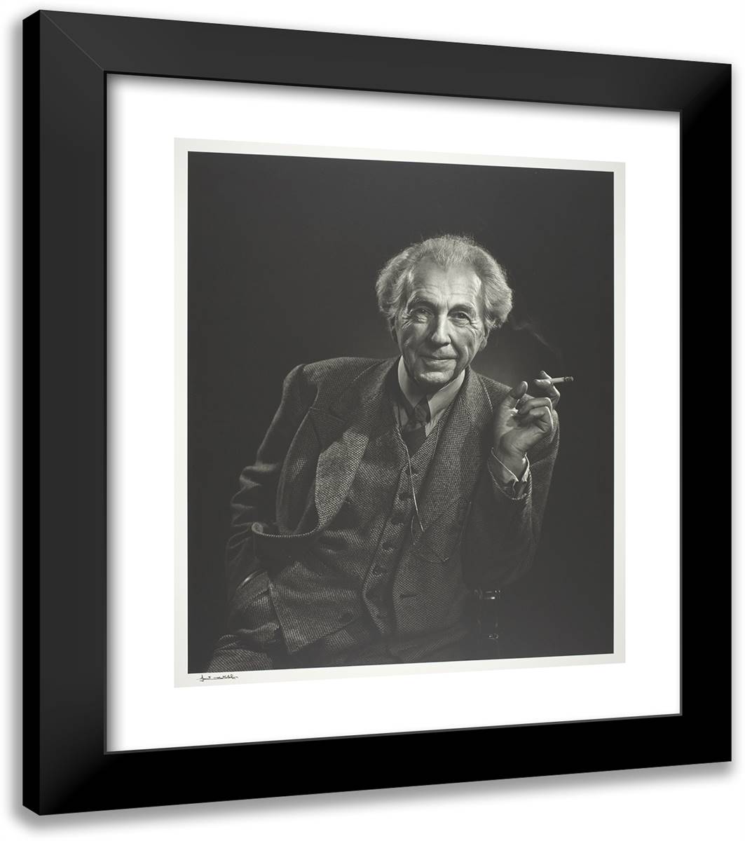 Frank Lloyd Wright 20x23 Black Modern Wood Framed Art Print Poster by Karsh, Yousuf