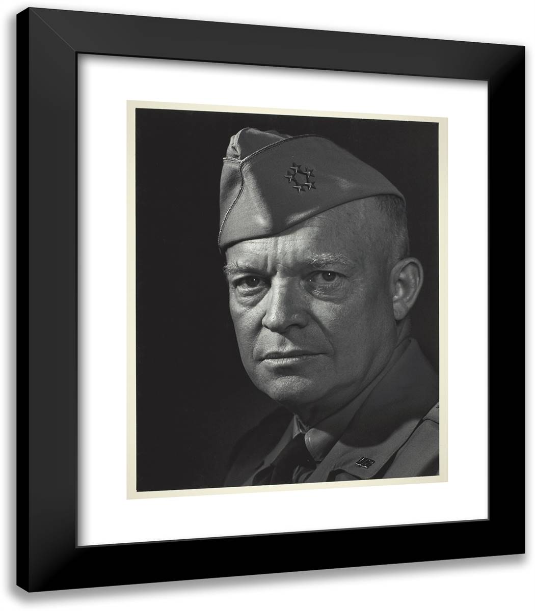 General Eisenhower 20x23 Black Modern Wood Framed Art Print Poster by Karsh, Yousuf