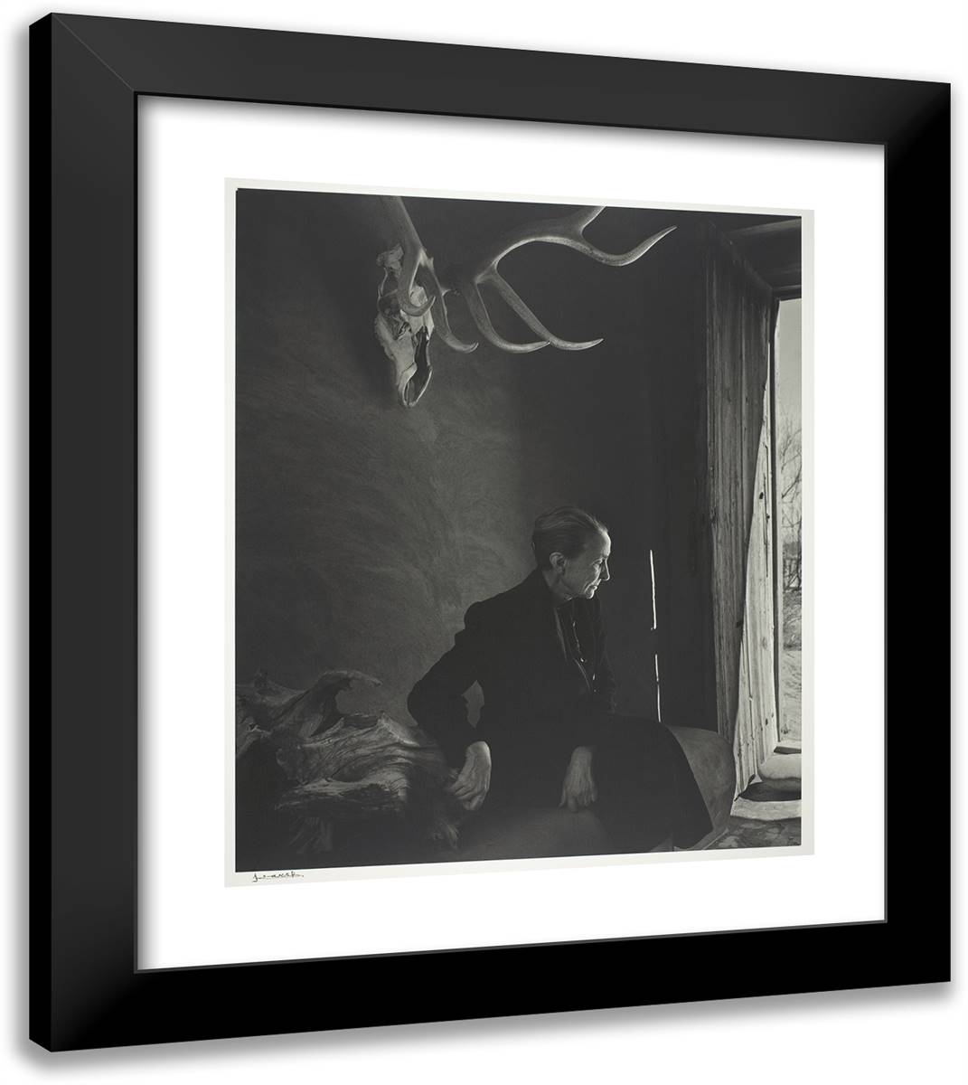 Georgia O'Keeffe 20x23 Black Modern Wood Framed Art Print Poster by Karsh, Yousuf