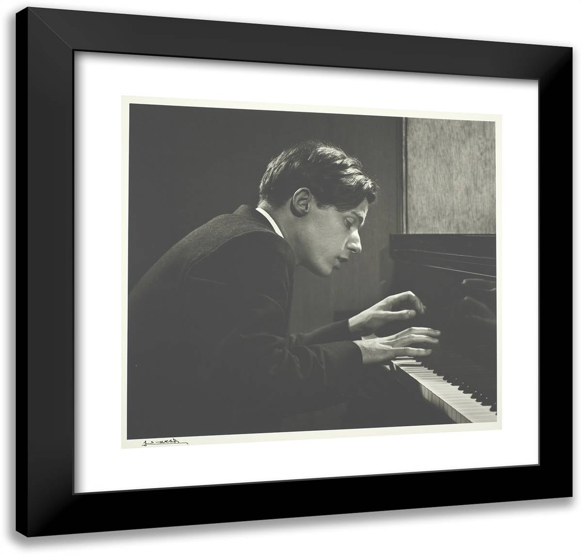 Glenn Gould 21x20 Black Modern Wood Framed Art Print Poster by Karsh, Yousuf