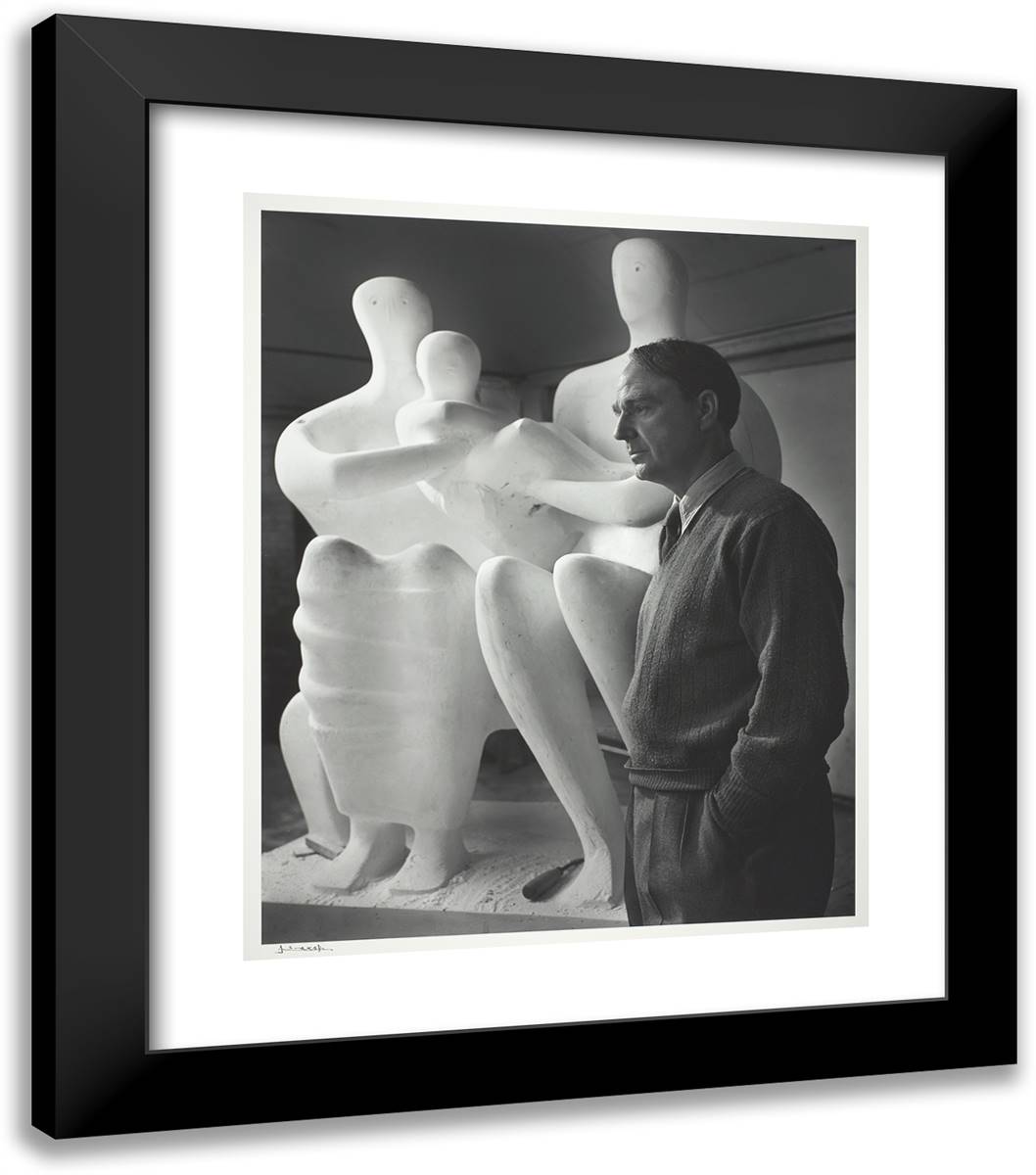 Henry Moore 20x23 Black Modern Wood Framed Art Print Poster by Karsh, Yousuf