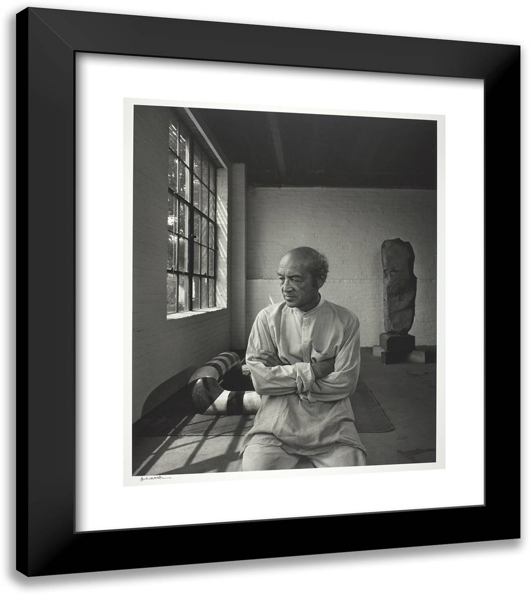 Isamu Noguchi 20x23 Black Modern Wood Framed Art Print Poster by Karsh, Yousuf