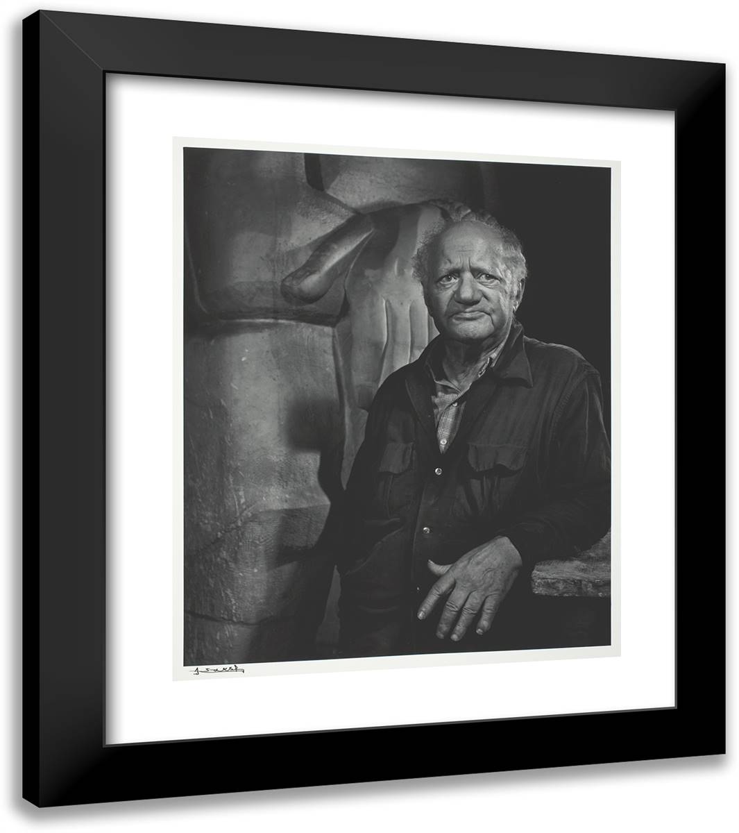 Jacob Epstein 20x23 Black Modern Wood Framed Art Print Poster by Karsh, Yousuf