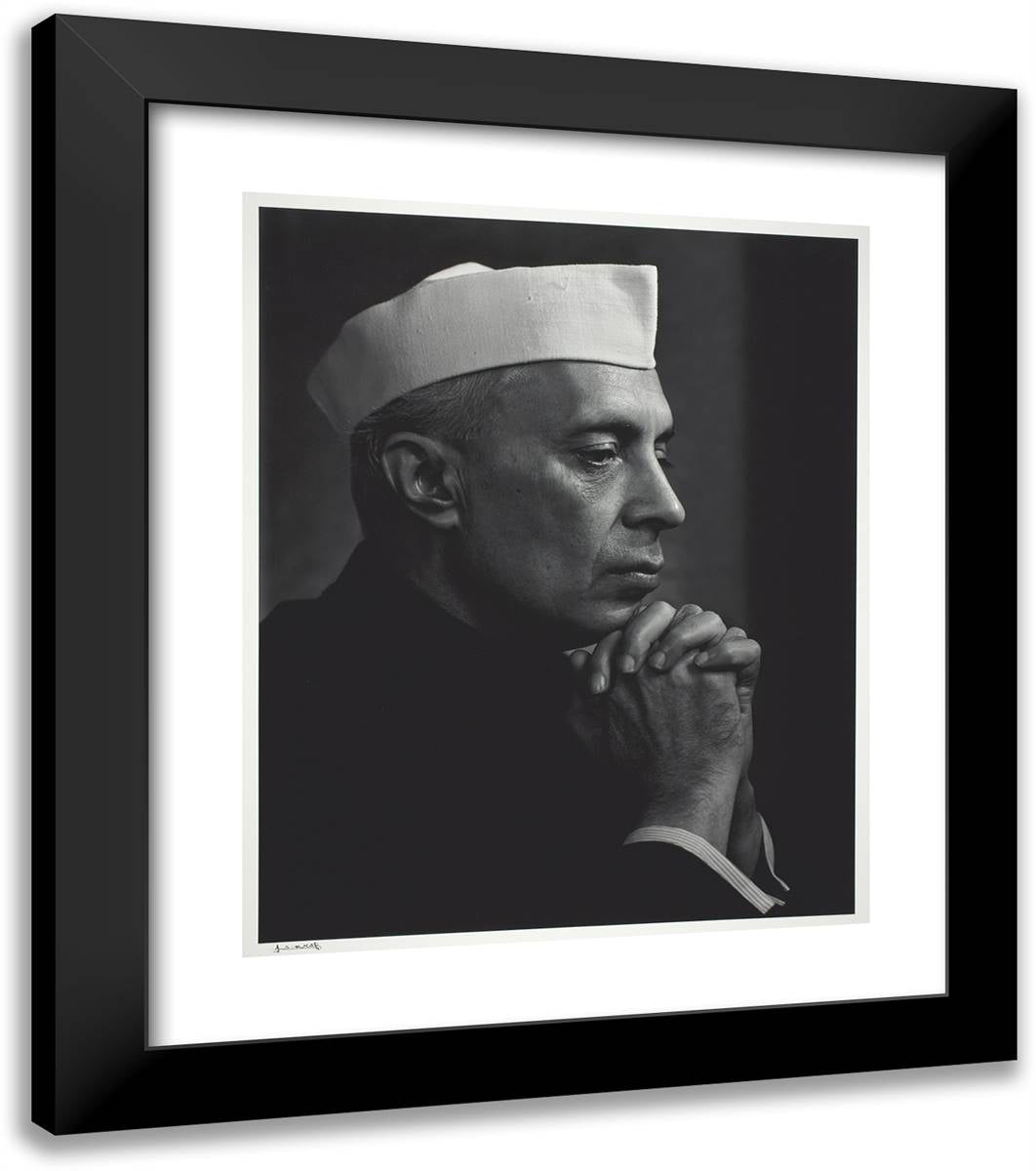 Jawaharlal Nehru_1 20x23 Black Modern Wood Framed Art Print Poster by Karsh, Yousuf