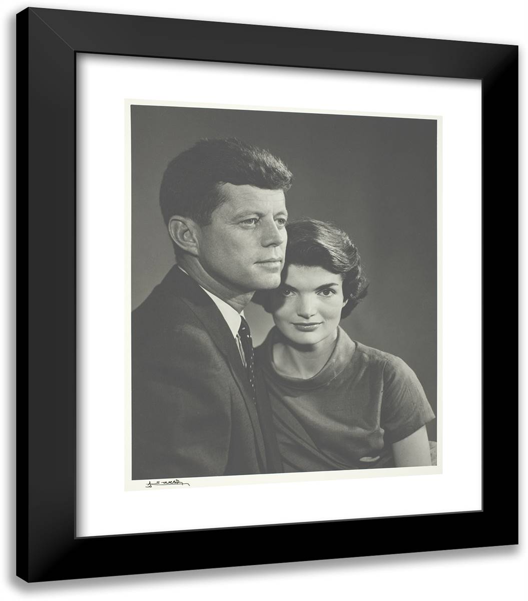 John and Jacqueline Kennedy 20x23 Black Modern Wood Framed Art Print Poster by Karsh, Yousuf