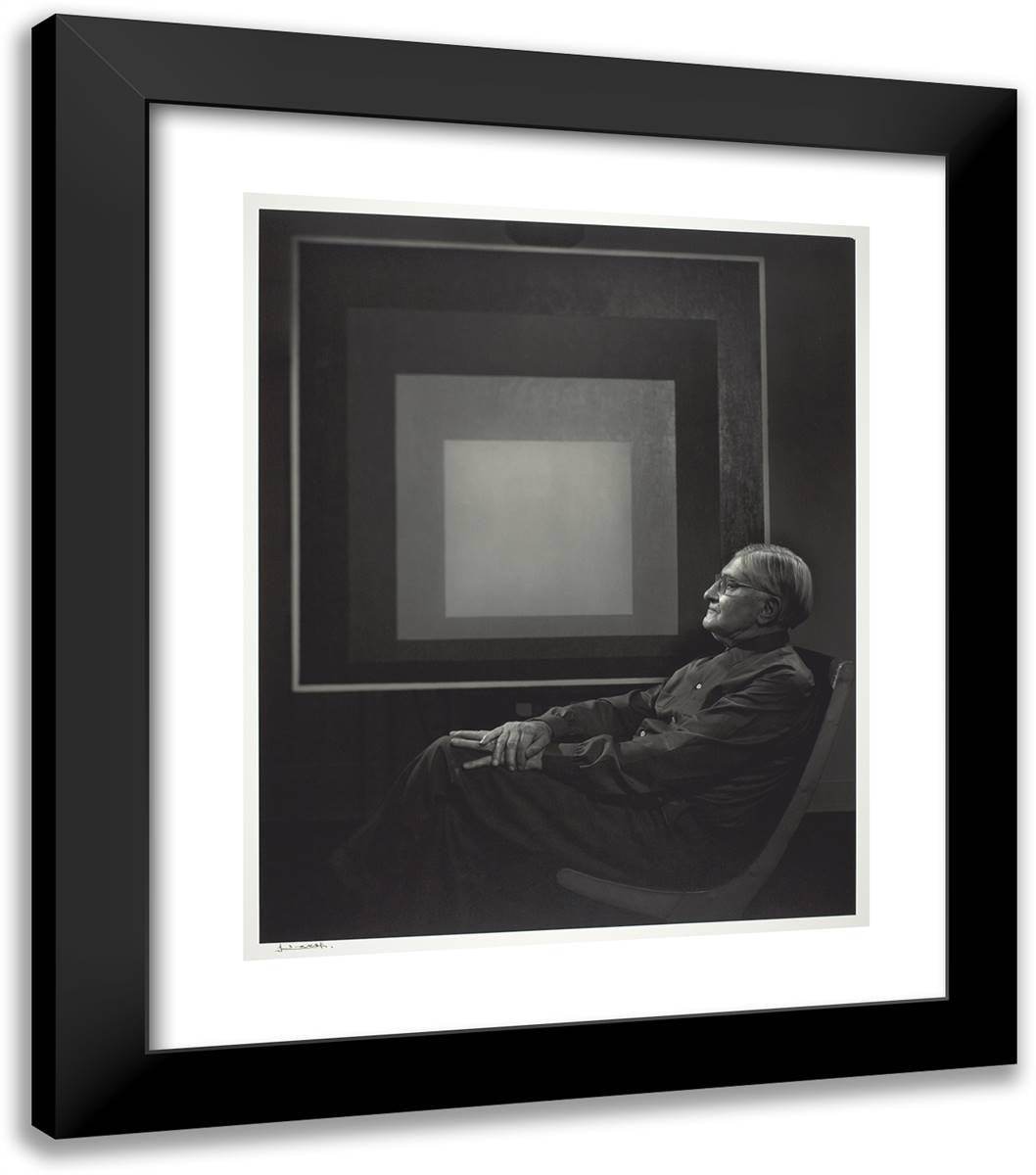Josef Albers 20x23 Black Modern Wood Framed Art Print Poster by Karsh, Yousuf