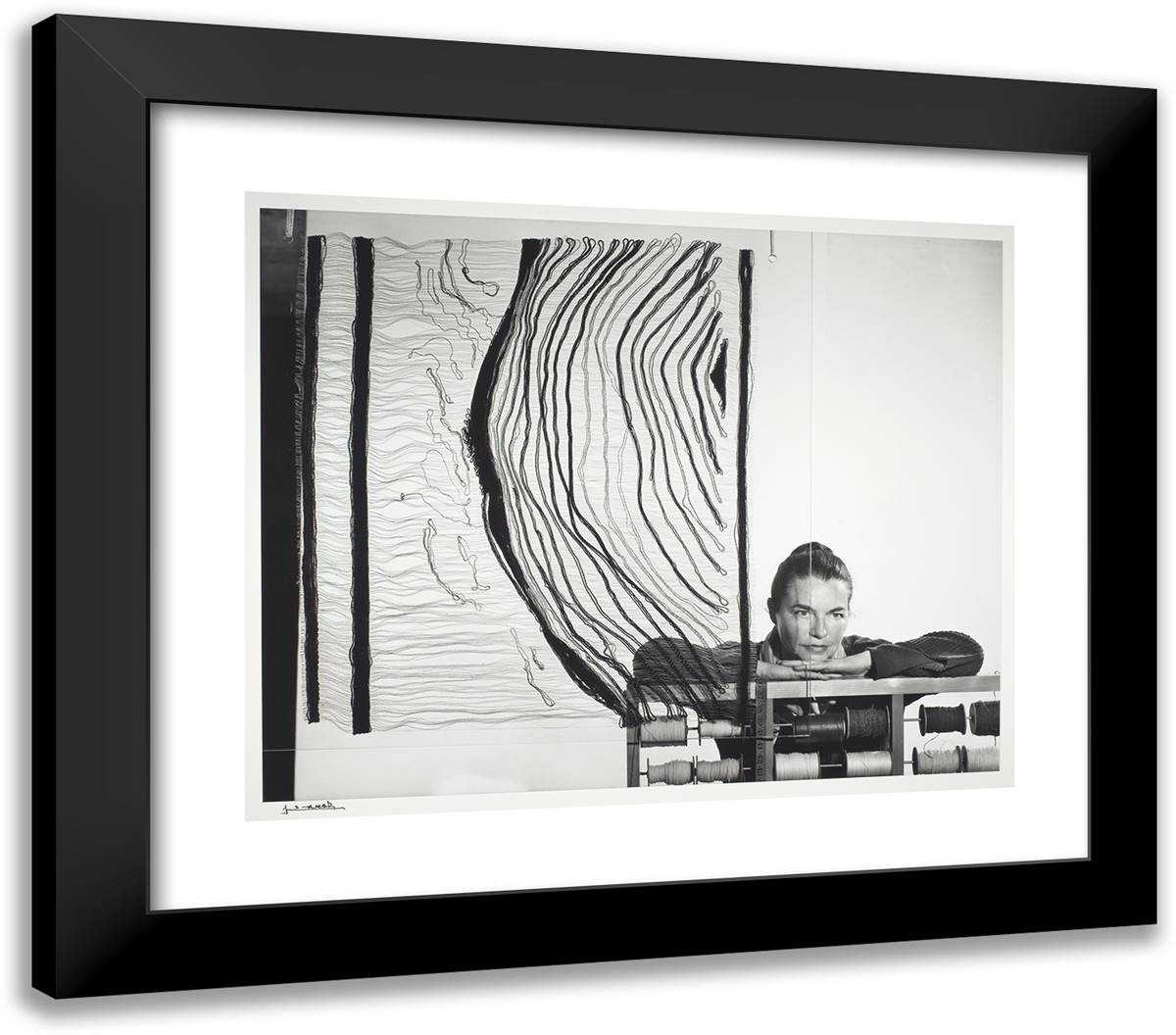 Lenore Tawney 23x20 Black Modern Wood Framed Art Print Poster by Karsh, Yousuf