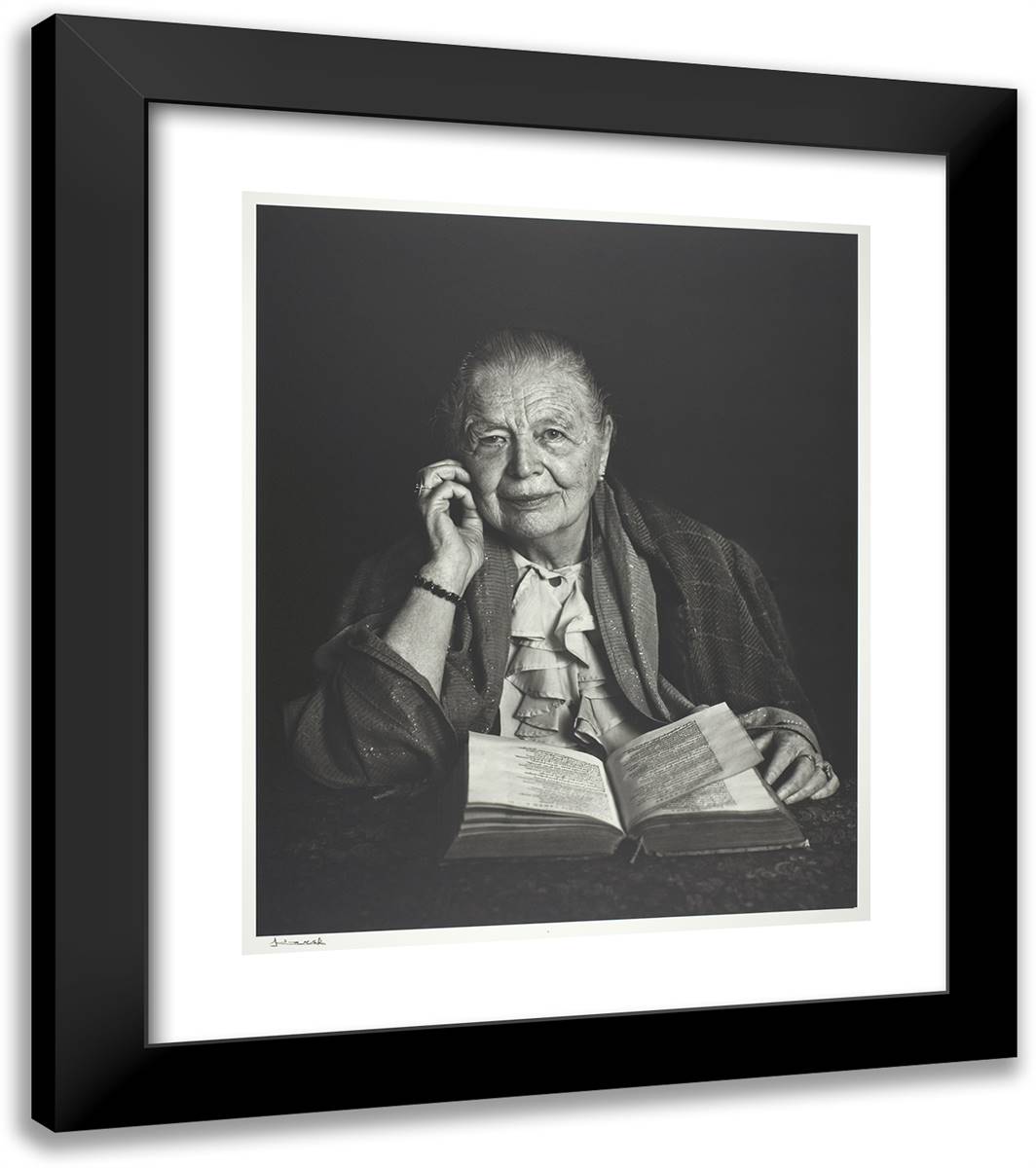 Marguerite Yourcenar 20x23 Black Modern Wood Framed Art Print Poster by Karsh, Yousuf