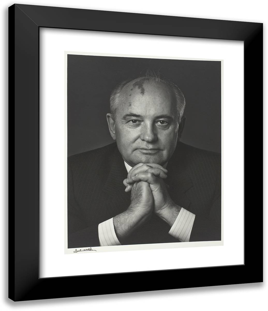 Mikhail Gorbachev 20x24 Black Modern Wood Framed Art Print Poster by Karsh, Yousuf