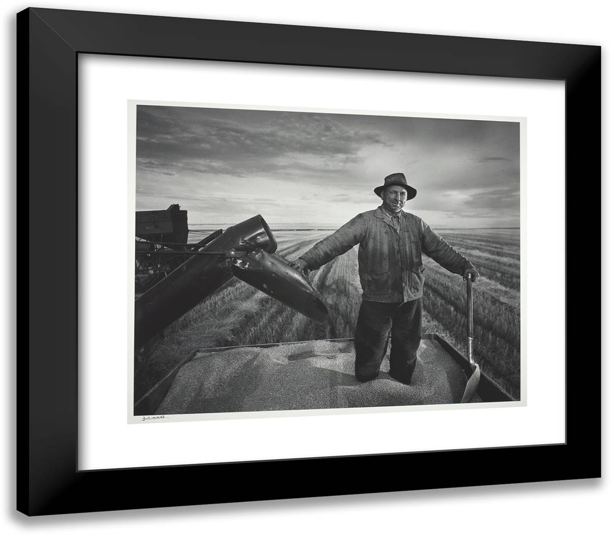 Prairie Wheat Farmer 23x20 Black Modern Wood Framed Art Print Poster by Karsh, Yousuf
