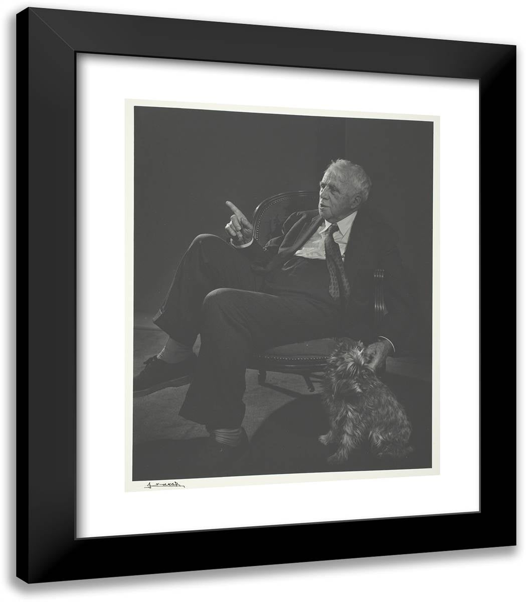 Robert Frost 20x23 Black Modern Wood Framed Art Print Poster by Karsh, Yousuf