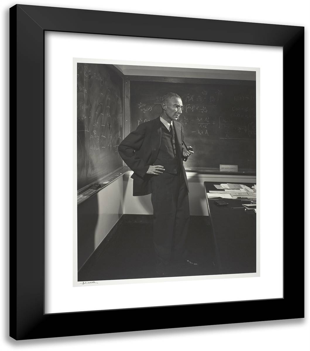 Robert Oppenheimer 20x23 Black Modern Wood Framed Art Print Poster by Karsh, Yousuf