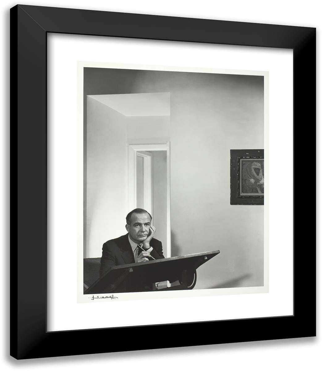 Samuel Barber 20x23 Black Modern Wood Framed Art Print Poster by Karsh, Yousuf