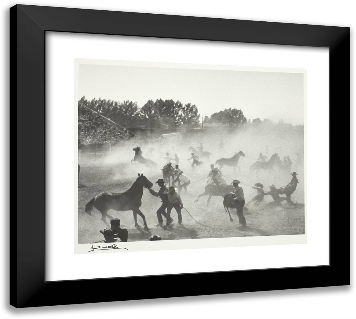 Stampede Calgary 22x20 Black Modern Wood Framed Art Print Poster by Karsh, Yousuf