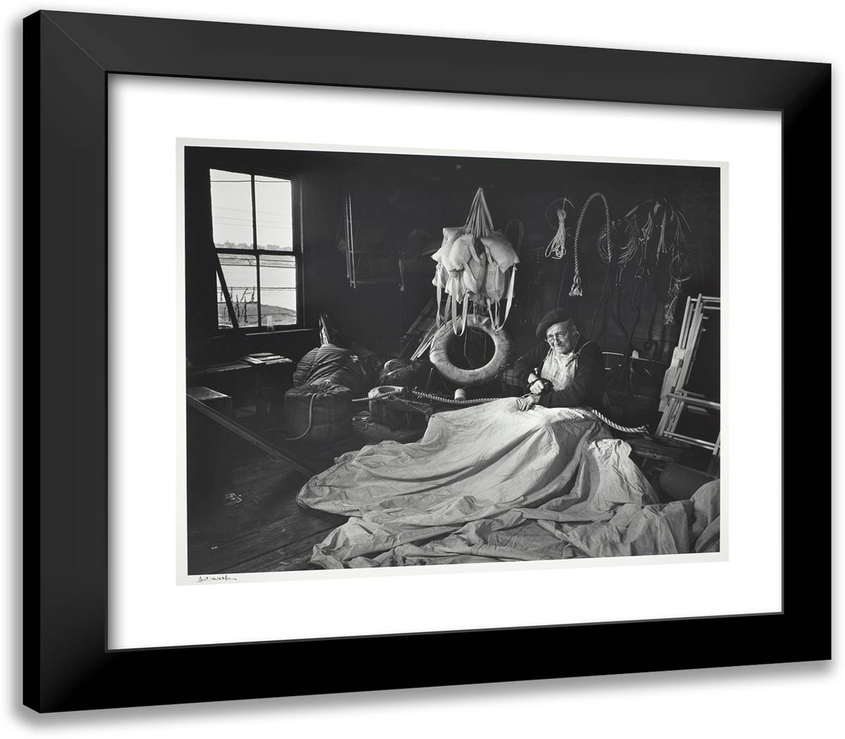 William Holder, Sailmaker 23x20 Black Modern Wood Framed Art Print Poster by Karsh, Yousuf