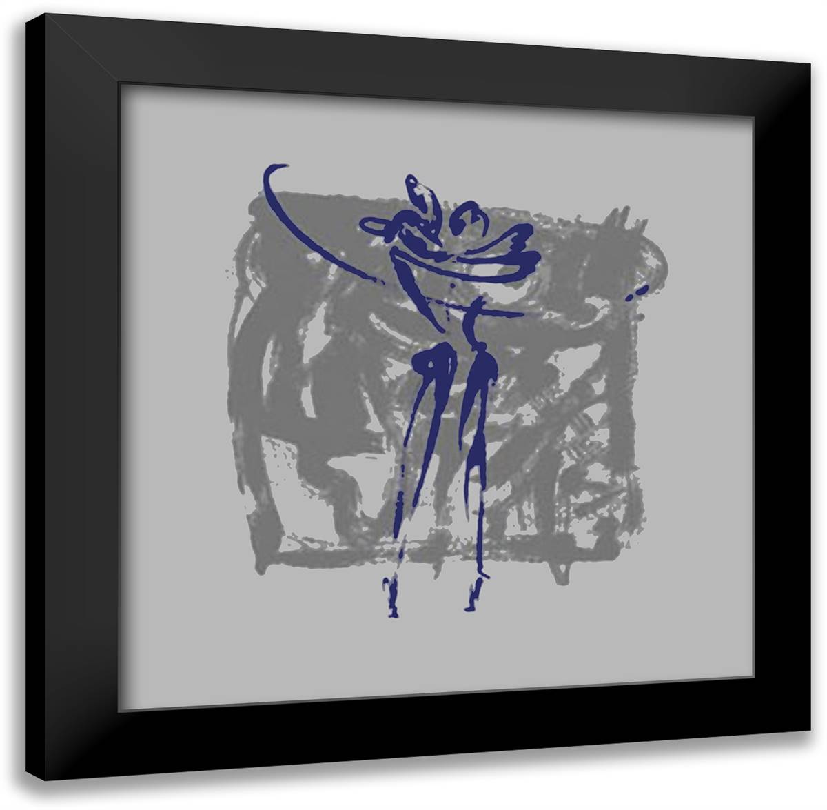 Body Language XI (silver) 16x16 Black Modern Wood Framed Art Print Poster by Gockel, Alfred