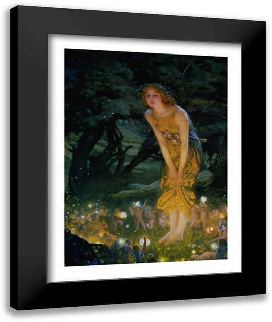 Midsummer Eve, c.1908 28x36 Black Modern Wood Framed Art Print Poster by Hughes, Edward Robert