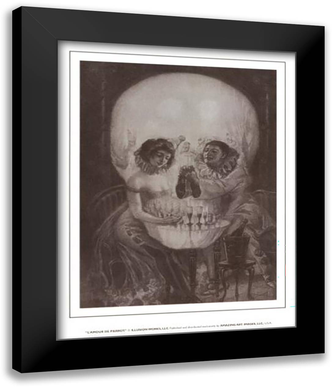L'Amour De Pierrot 15x18 Black Modern Wood Framed Art Print Poster