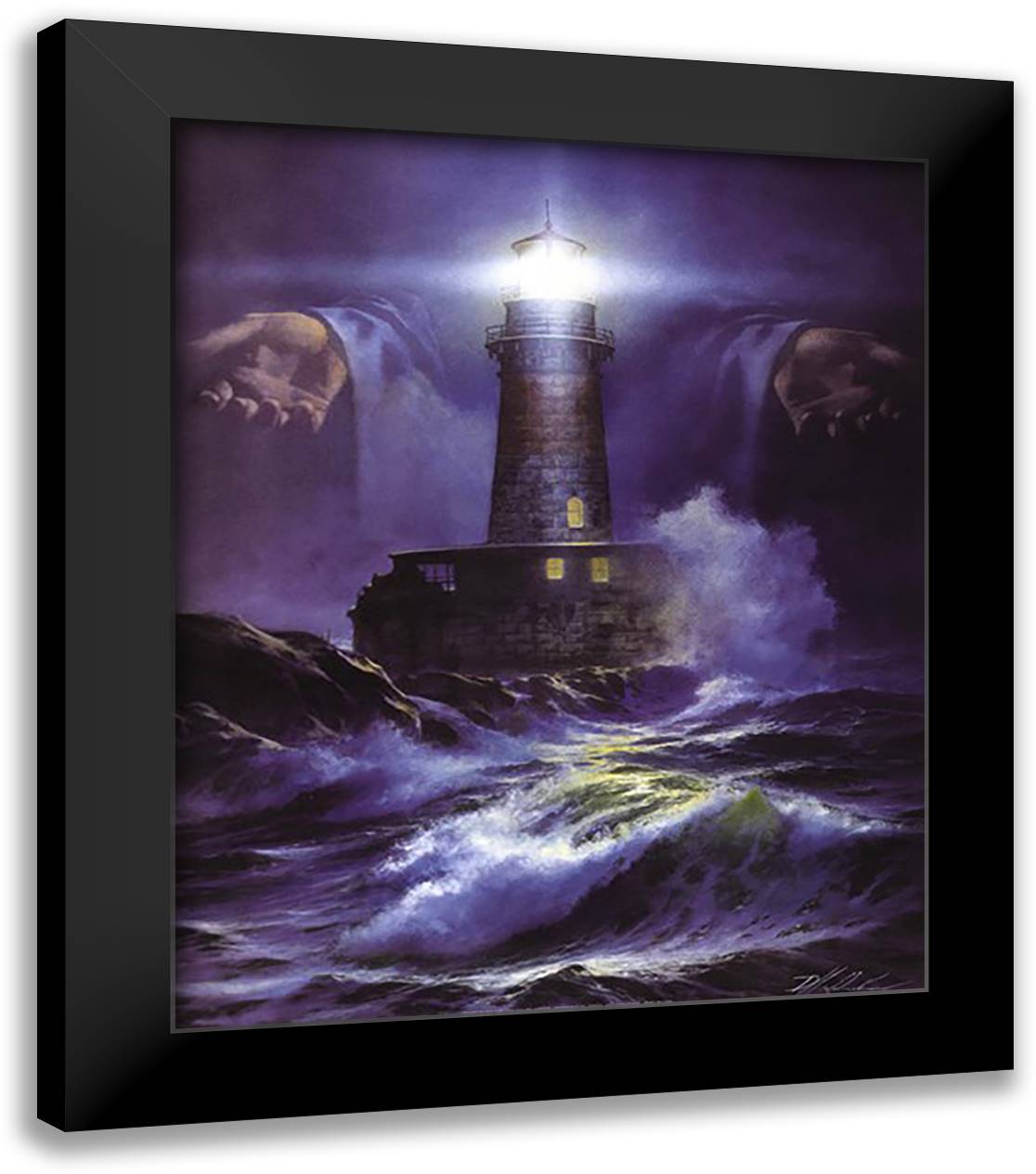 I Am the Light 20x24 Black Modern Wood Framed Art Print Poster by Hahlbohm, Danny