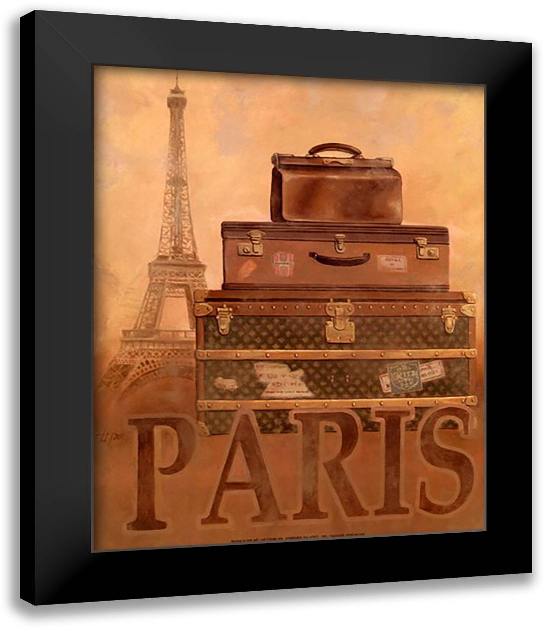 Travel - Paris 15x18 Black Modern Wood Framed Art Print Poster by Chiu, T.C.