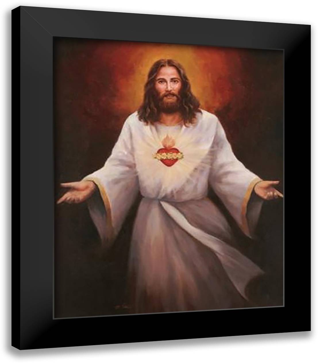 Jesus' Sacred Heart 15x18 Black Modern Wood Framed Art Print Poster by Chiu, T.C.