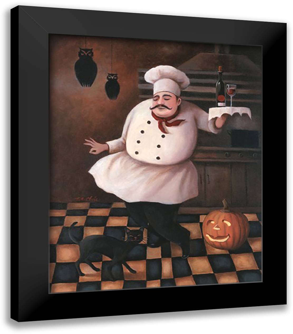 Halloween Chef II 15x18 Black Modern Wood Framed Art Print Poster by Chiu, T.C.