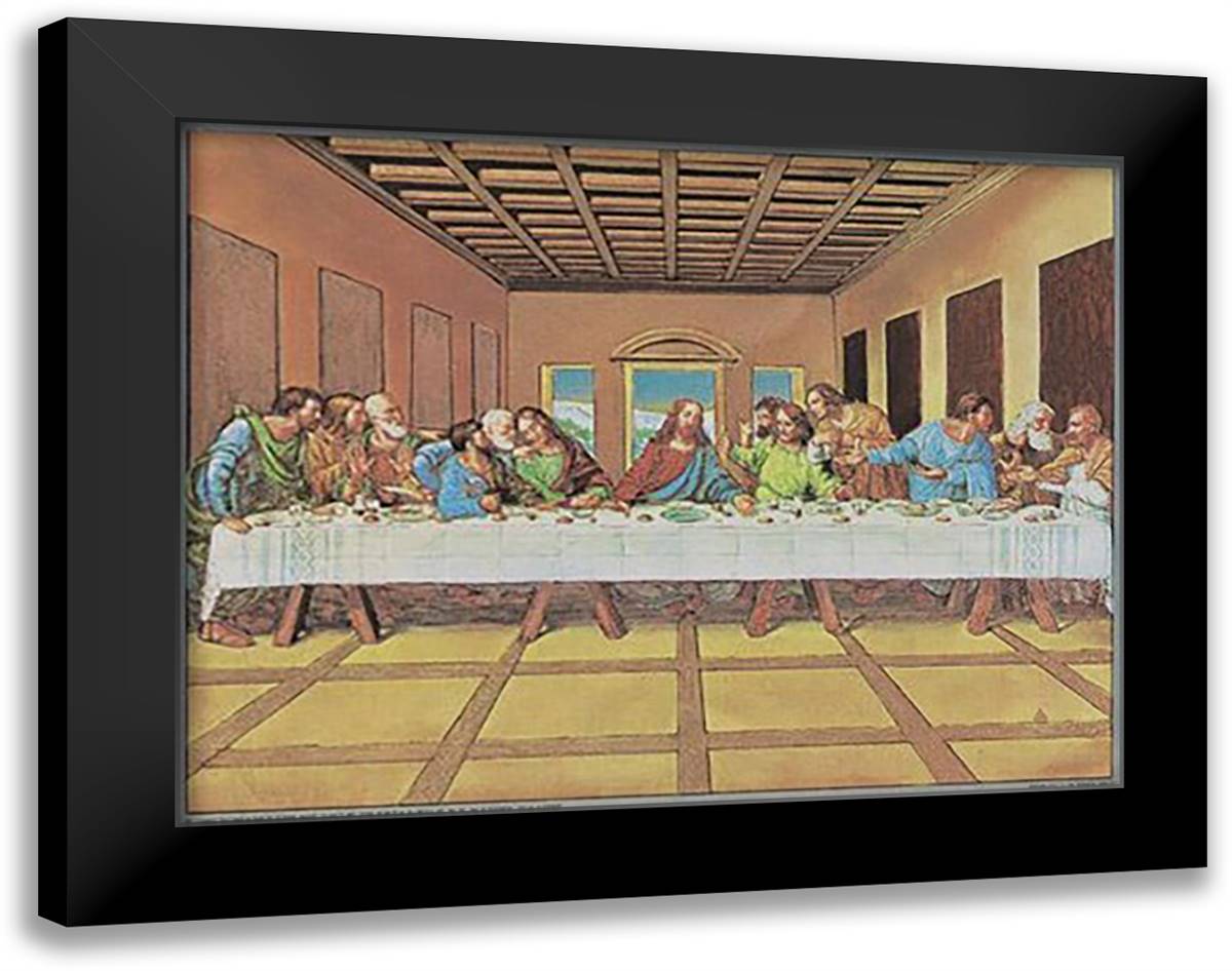 Last Supper 12x10 Black Modern Wood Framed Art Print Poster
