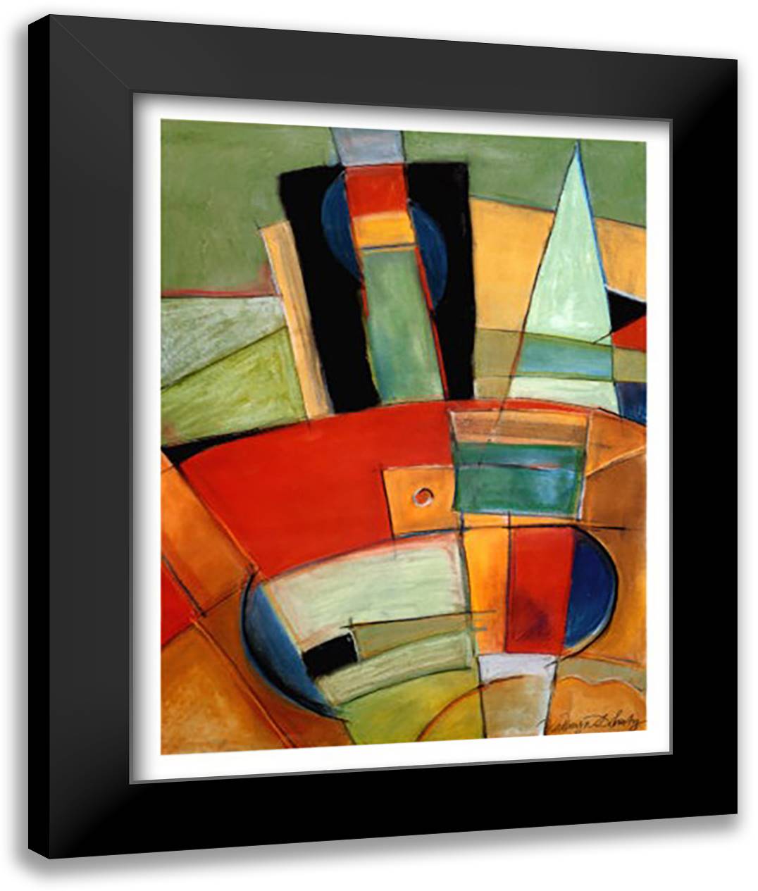 Colorful Abstract II 22x28 Black Modern Wood Framed Art Print Poster by Doherty, Kathryn