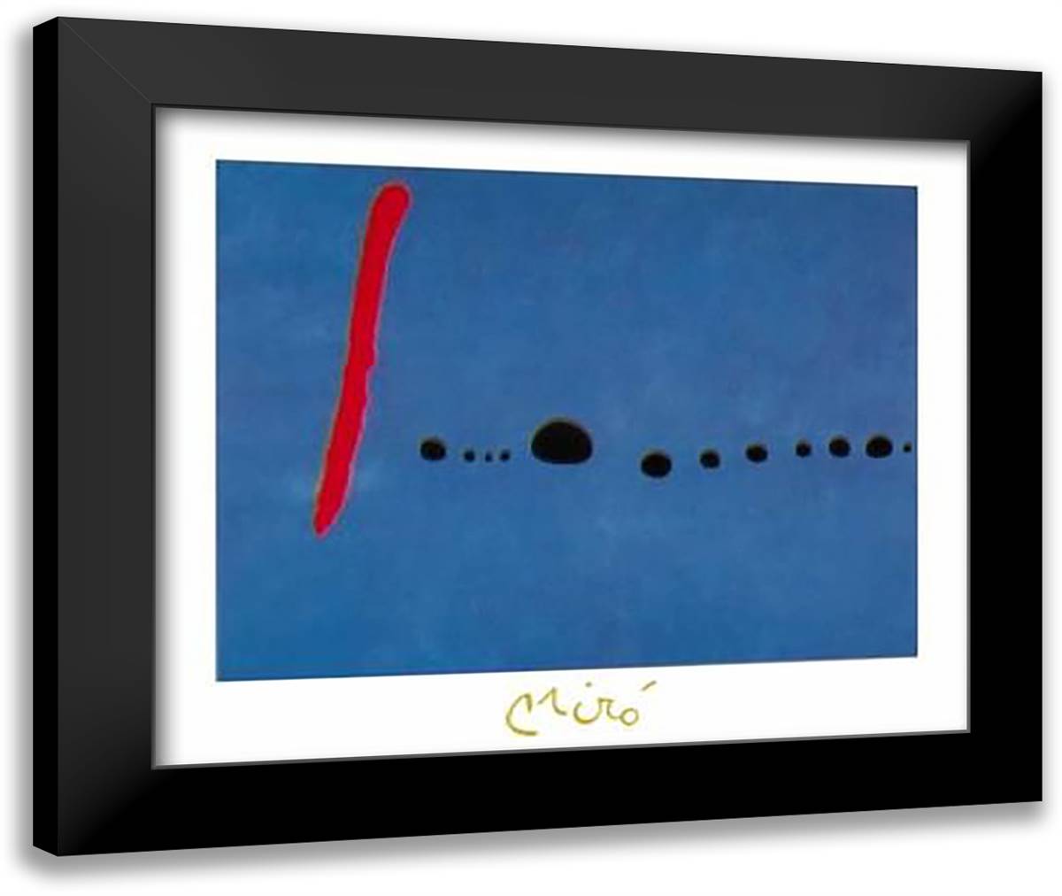 Blue II 35x28 Black Modern Wood Framed Art Print Poster by Miro, Joan