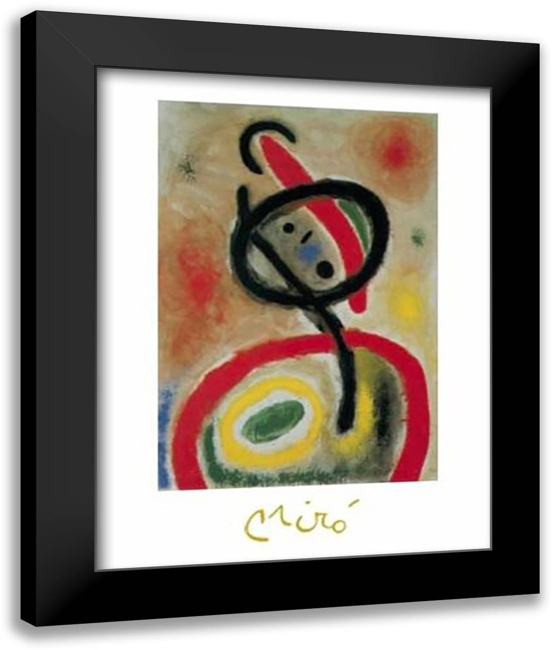Femme III 28x35 Black Modern Wood Framed Art Print Poster by Miro, Joan