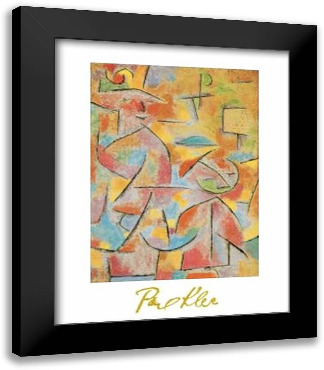 Bimba E Zia 1937 28x35 Black Modern Wood Framed Art Print Poster by Klee, Paul