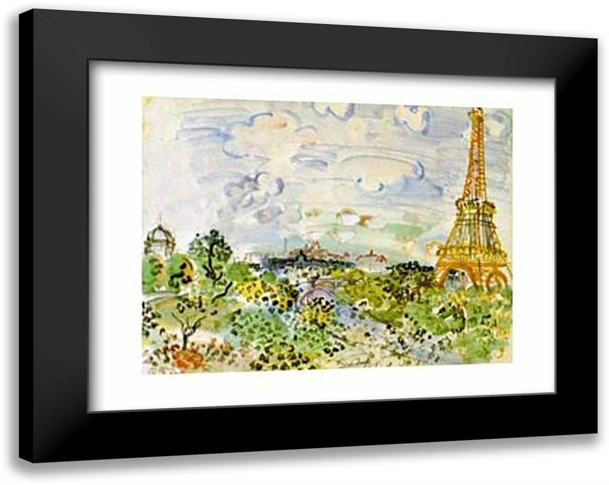 Tour Eiffel, 1935 35x28 Black Modern Wood Framed Art Print Poster by Dufy, Raoul