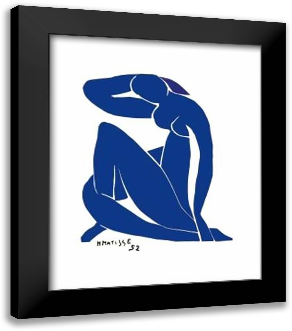 Nu Bleu II 28x35 Black Modern Wood Framed Art Print Poster by Matisse, Henri